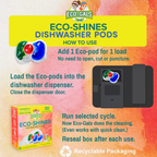 Eco-Gals Eco-Shines Dishwasher Detergent Pods With 3 in 1 Power of Liquid, Powder, and Gel for Brighter Cleaner Dishes