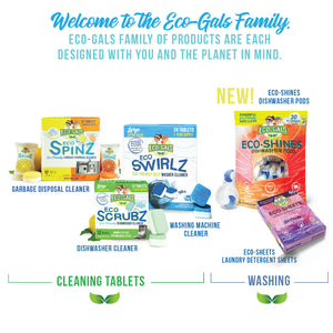 Eco-Gals Eco-Shines Dishwasher Detergent Pods With 3 in 1 Power of Liquid, Powder, and Gel for Brighter Cleaner Dishes