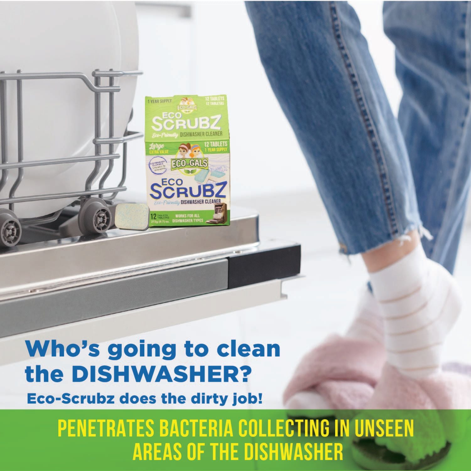 Eco Scrubz: Deep Dishwasher Cleaner (12 Count) Eco-Friendly
