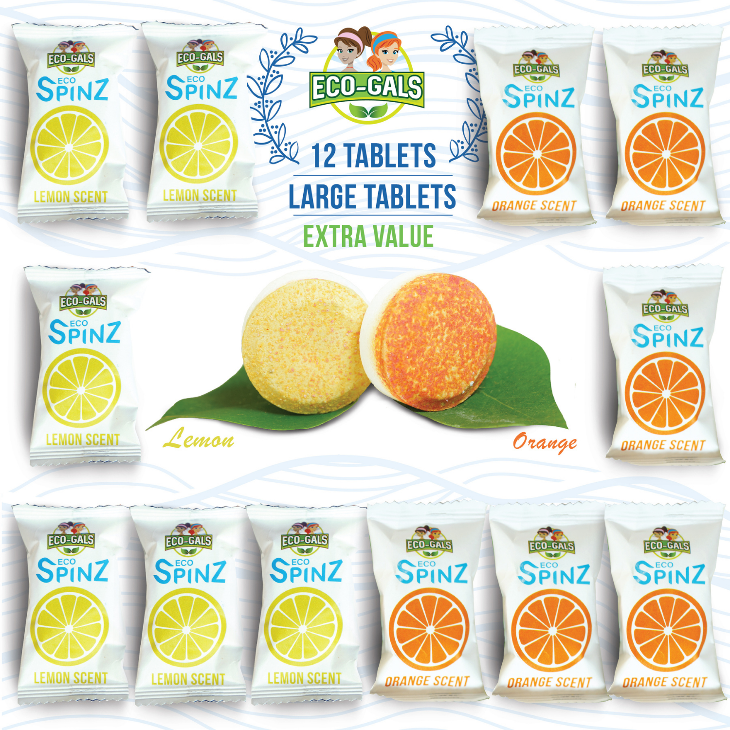 Eco-Gals Eco Spinz Garbage Disposal Cleaner (Orange 6 ct. & Lemon 6 ct.)